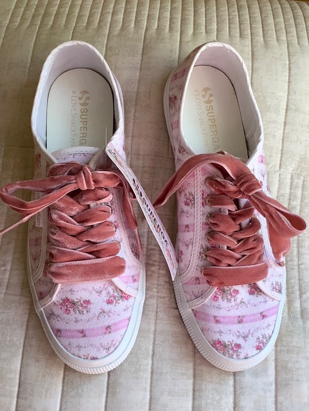 LoveShackFancy × Superga Classic Sneaker Pink floral SZ 10 - Picture 3 of 15